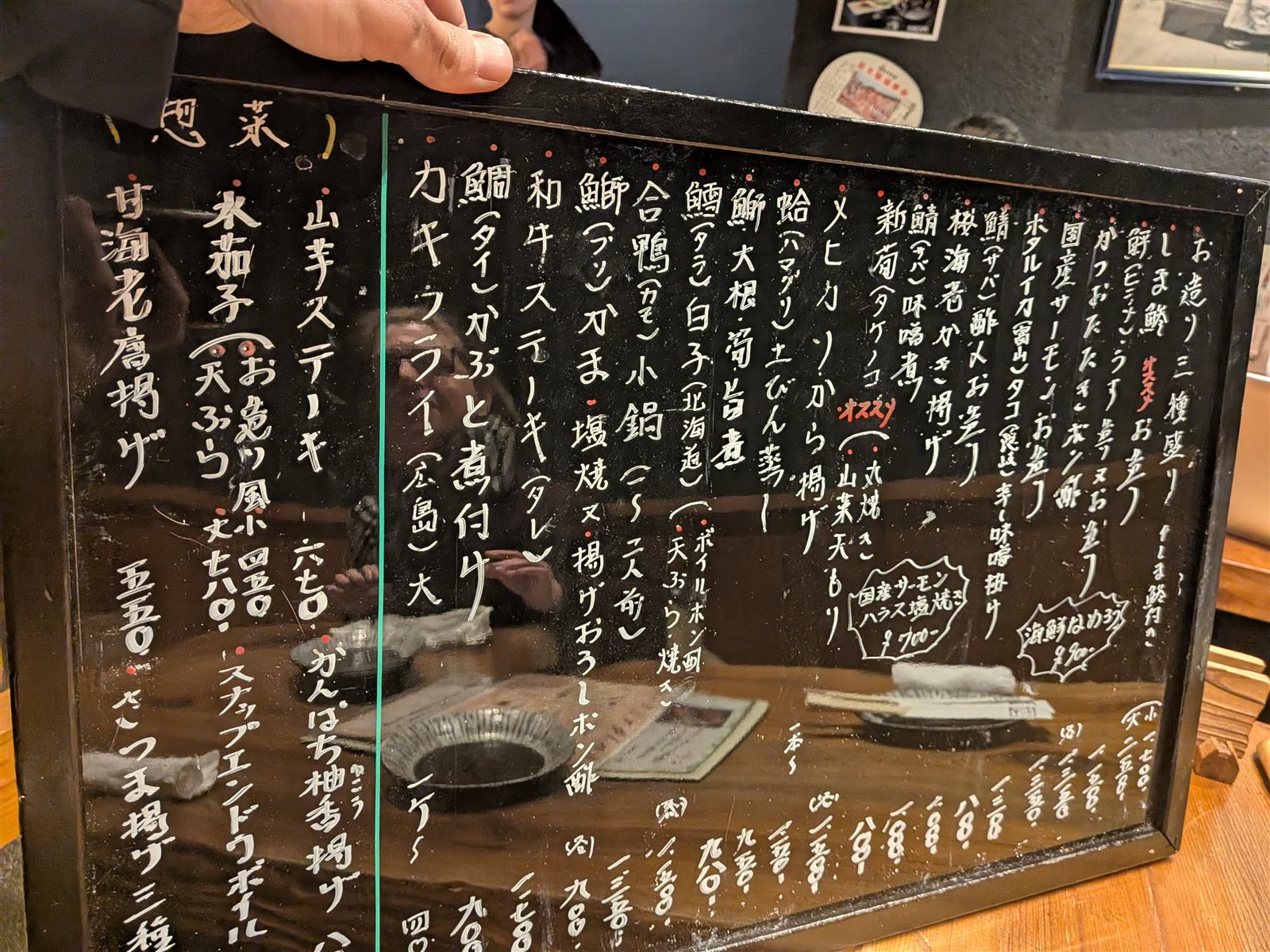 Restaurant menu board